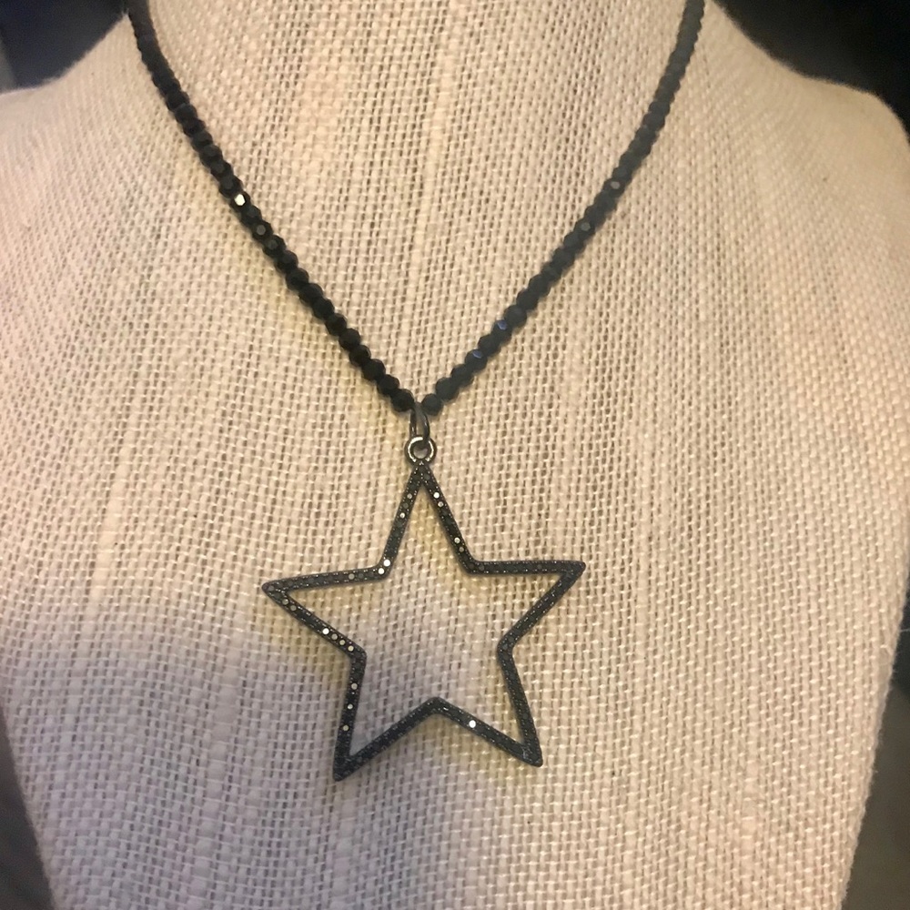 New Black pave chocker with black pave star